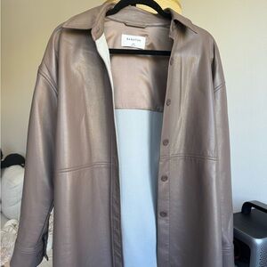 Babaton Taupe Leather Jacket